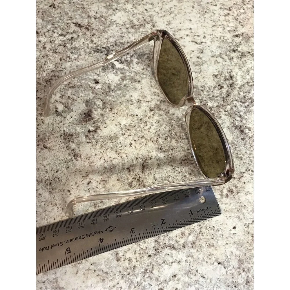 Opti Ray VTG 60'S/70s Womens Sunglasses Pink Clear Ombré Fade Twiggy Oversized